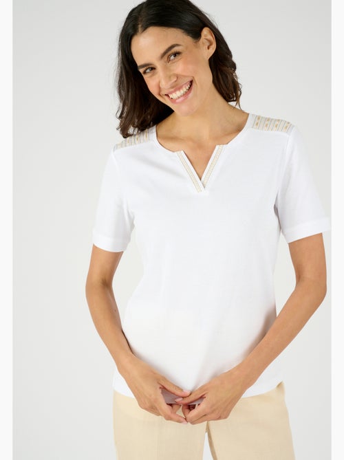 T-shirt col Tunisien - Damart - Kiabi