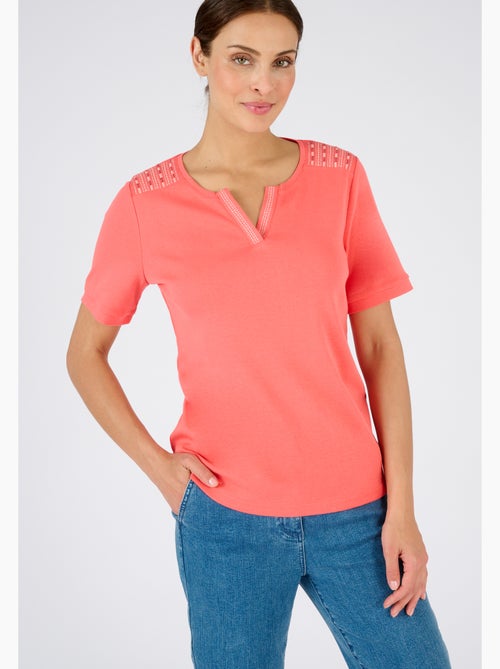 T-shirt col Tunisien - Damart - Kiabi