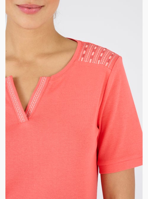 T-shirt col Tunisien - Damart - Kiabi