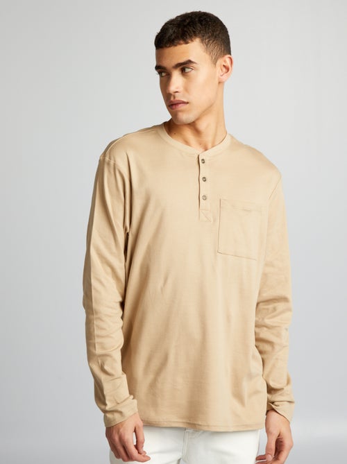 T-shirt col tunisien - Kiabi