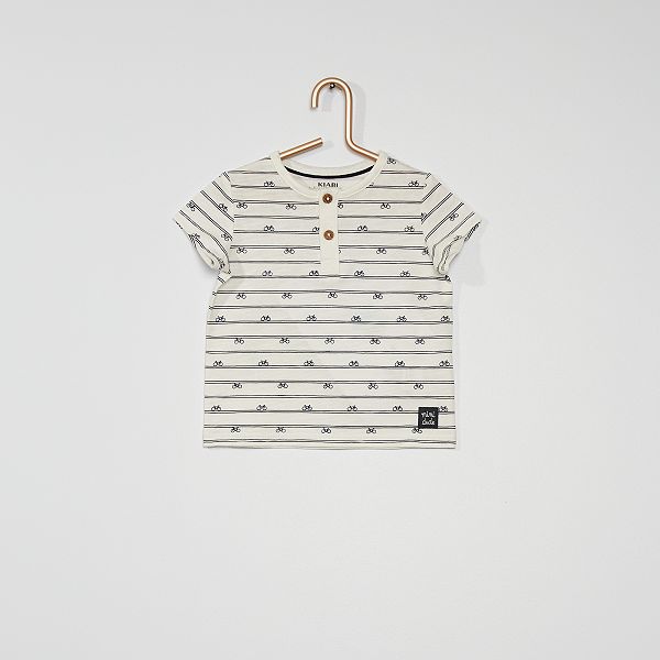 T Shirt Col Tunisien Bebe Garcon Blanc Kiabi 3 00