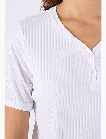 T-shirt col tunisien boutonné - Happy D. by Damart