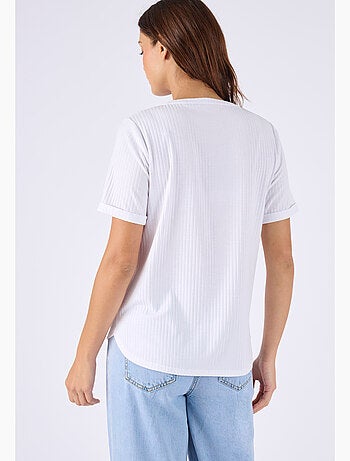 T-shirt col tunisien boutonné - Happy D. by Damart