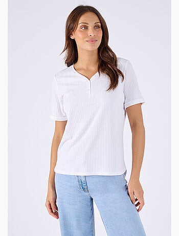 T-shirt col tunisien boutonné - Happy D. by Damart