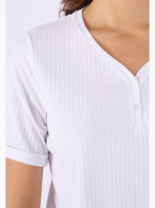 T-shirt col tunisien boutonné - Happy D. by Damart - Kiabi