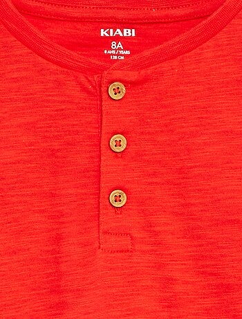 T-shirt col tunisien manches courtes