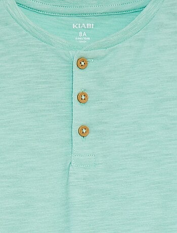 T-shirt col tunisien manches courtes