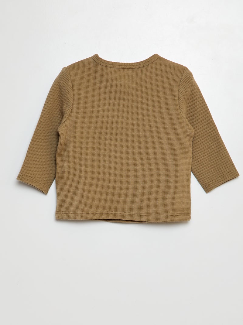 T-shirt  col tunisien Vert - Kiabi