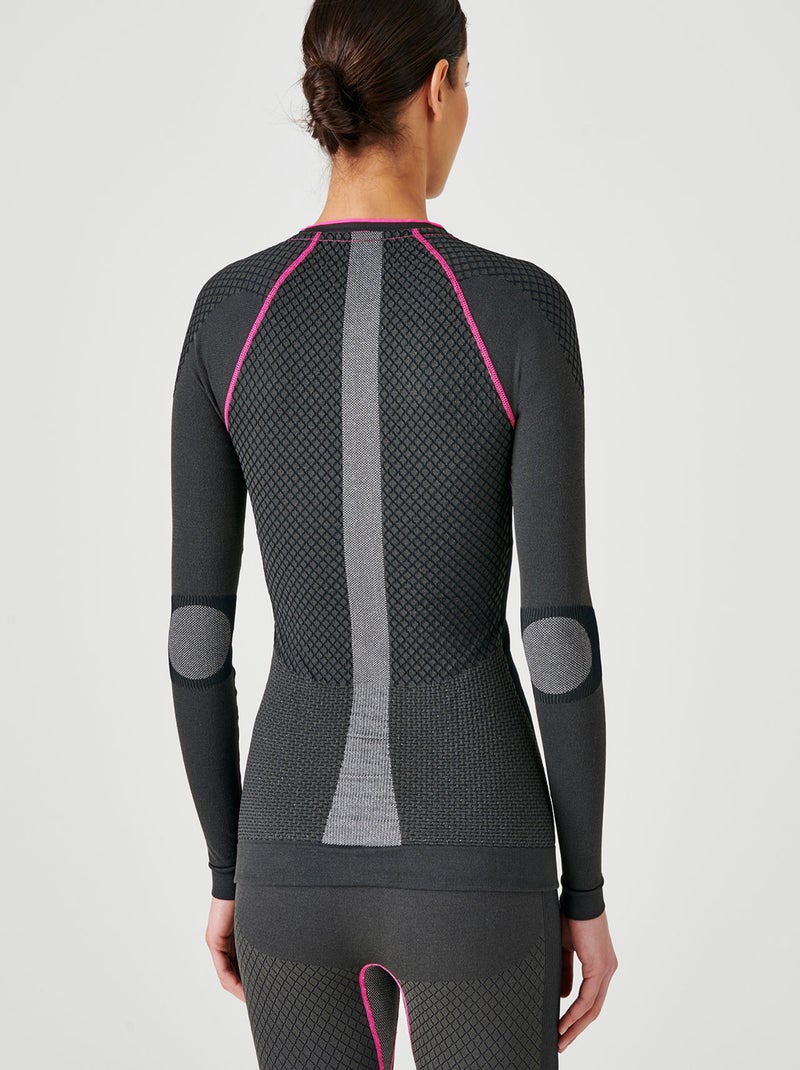 T-shirt col V Activ Body Thermolactyl 3 femme - DamartSport Noir - Kiabi