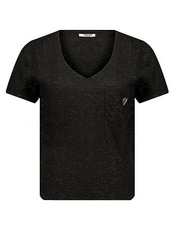 T-shirt col V avec détail coeur 'Deeluxe'
