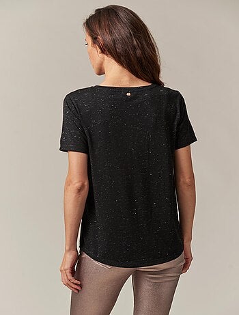 T-shirt col V avec détail coeur 'Deeluxe'