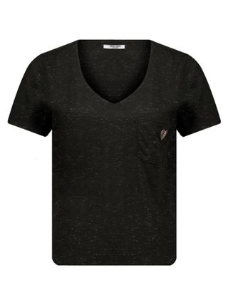 T-shirt col V avec détail coeur  'Deeluxe'