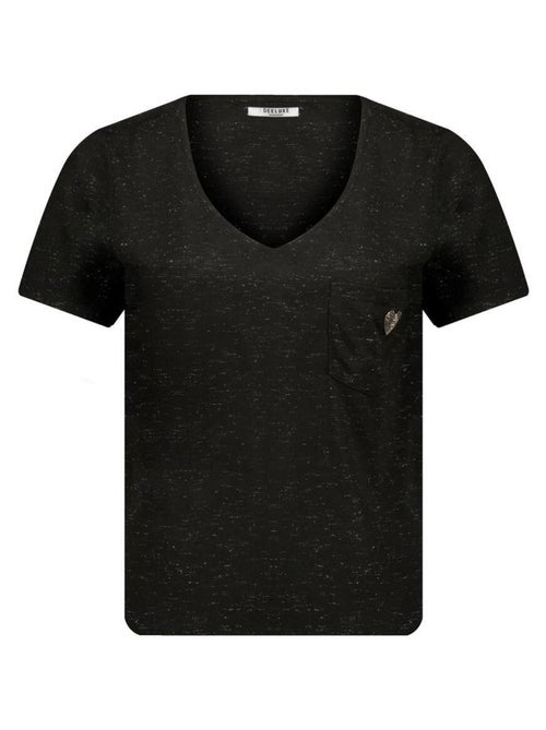 T-shirt col V avec détail coeur  'Deeluxe' - Kiabi