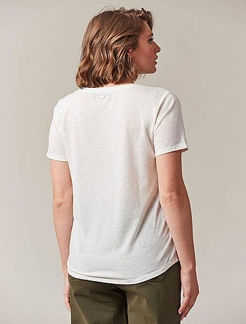 T-shirt col V avec détail coeur 'Deeluxe'