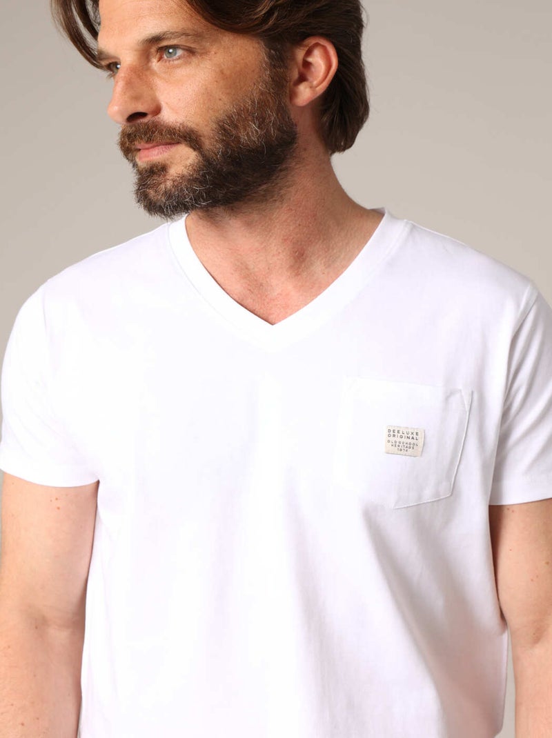 T-shirt Nautica Logo T-Shirt Homme Nautica V-Neck - Col V Côtelé, Logo