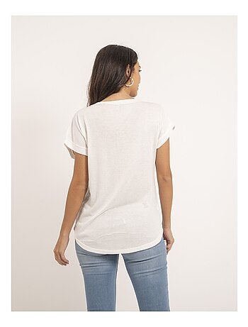 T-shirt col V bimatière FAZZY