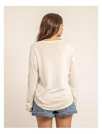 T shirt col V bimatiere FILINIE