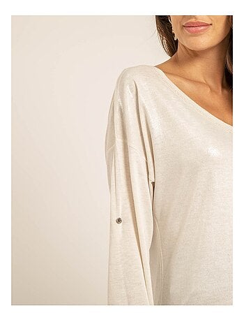 T shirt col V bimatiere FILINIE