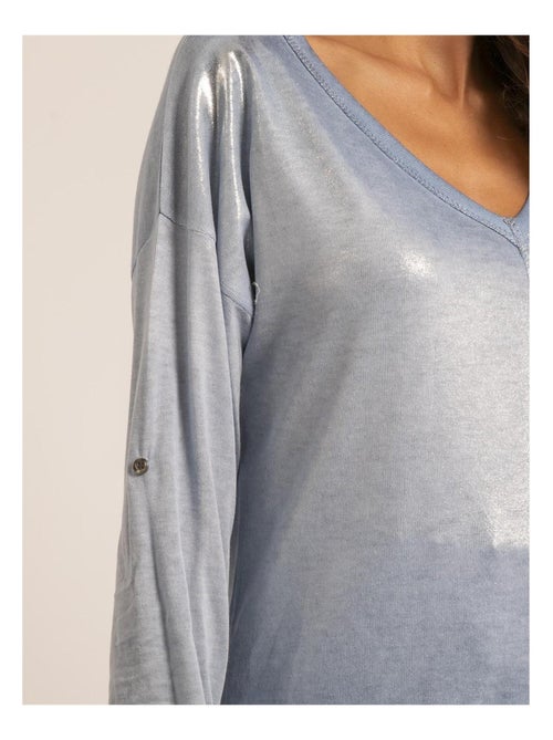 T shirt col V bimatiere FILINIE - Kiabi