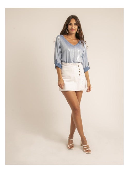 T shirt col V bimatiere FILINIE - Kiabi