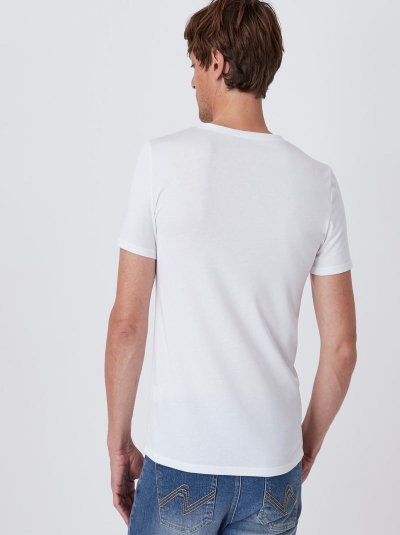 T-shirt col V Climatyl en maille jersey - Damart Blanc - Kiabi