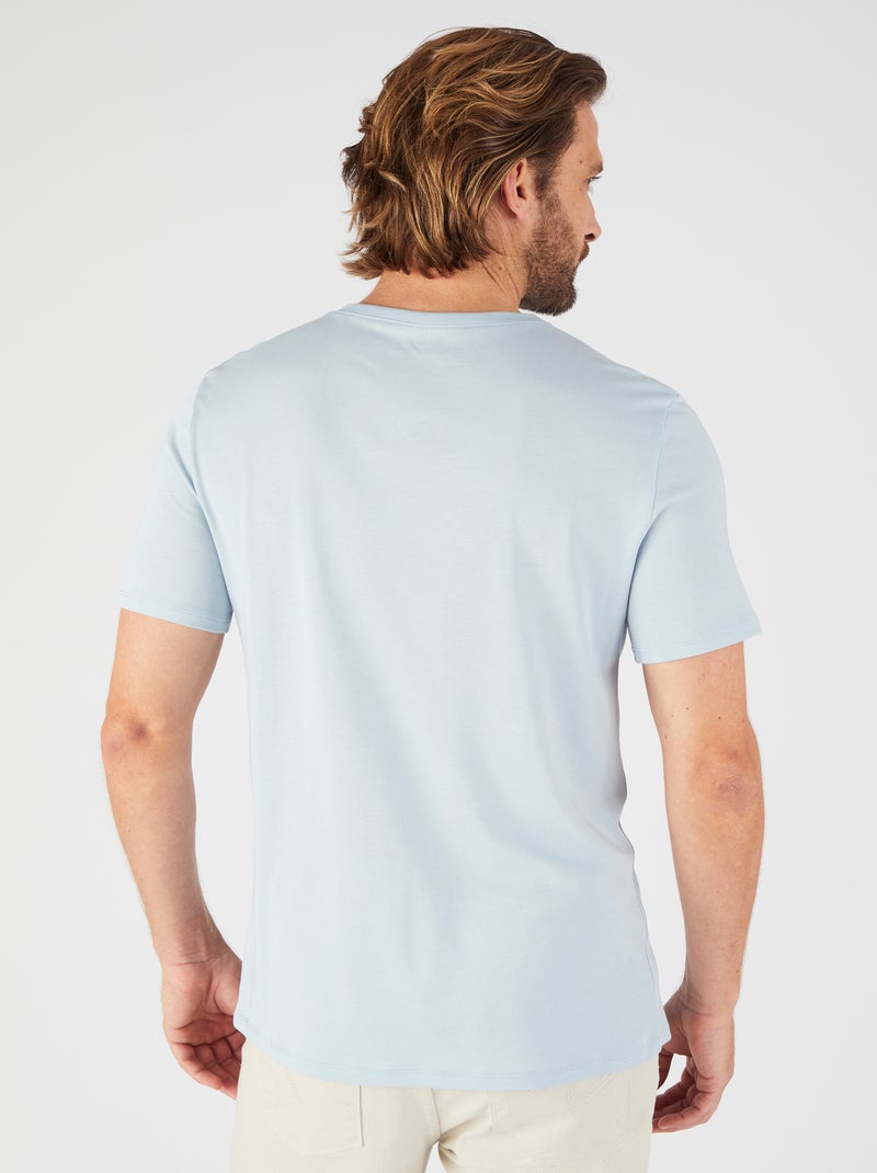 T-shirt col V Climatyl en maille jersey - Damart Bleu - Kiabi