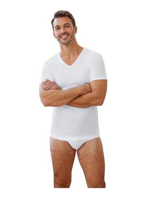 T-shirt col V coton - lot de 2 - Kiabi