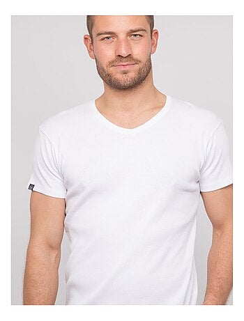 T shirt col V coton cottelé WILLIAM