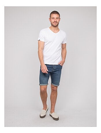 T shirt col V coton cottelé WILLIAM