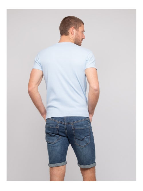 T shirt col V coton cottelé WILLIAM - Kiabi