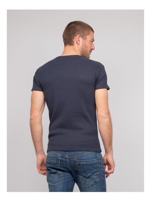 T shirt col V coton cottelé WILLIAM - Kiabi