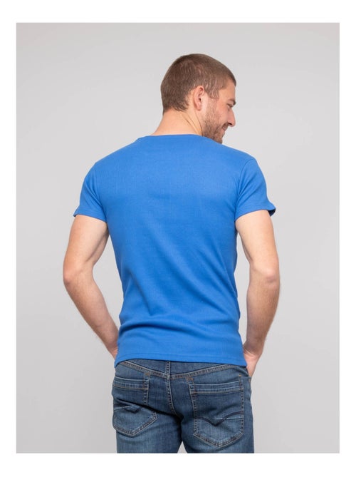 T shirt col V coton cottelé WILLIAM - Kiabi