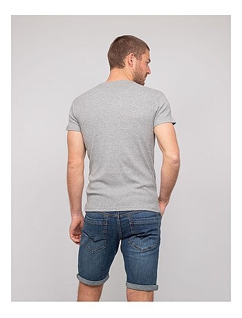 T shirt col V coton cottelé WILLIAM