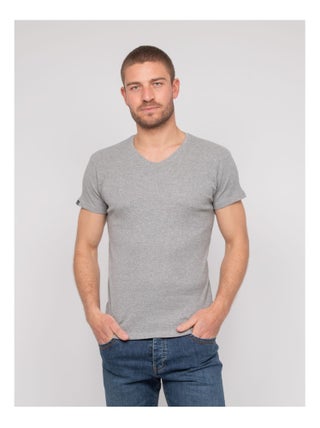 T shirt col V coton cottelé WILLIAM