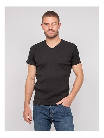 T shirt col V coton cottelé WILLIAM