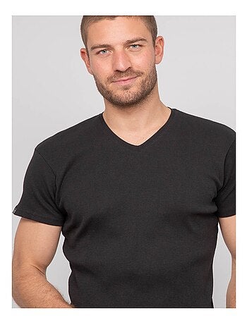 T shirt col V coton cottelé WILLIAM