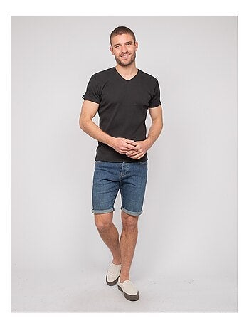 T shirt col V coton cottelé WILLIAM