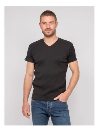T shirt col V coton cottelé WILLIAM