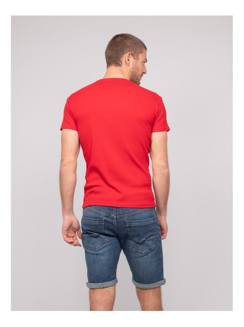 T shirt col V coton cottelé WILLIAM - Kiabi