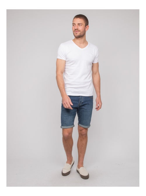 T shirt col V coton WORKO - Kiabi
