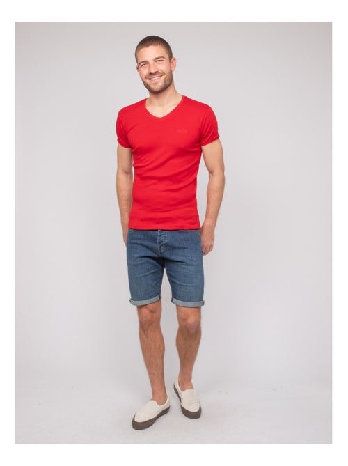 T shirt col V coton WORKO - Kiabi