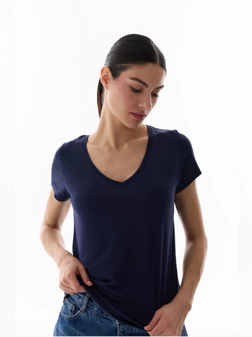 T-shirt col v en modal penti - Kiabi T-shirt col v en modal penti - Kiabi