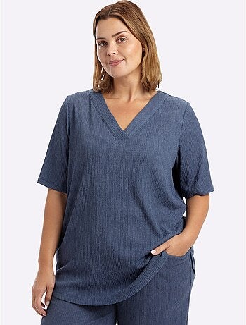 T-shirt col v facile d'entretien - taille standard - sheego