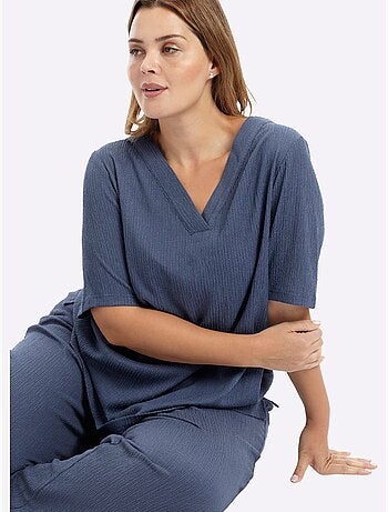 T-shirt col v facile d'entretien - taille standard - sheego