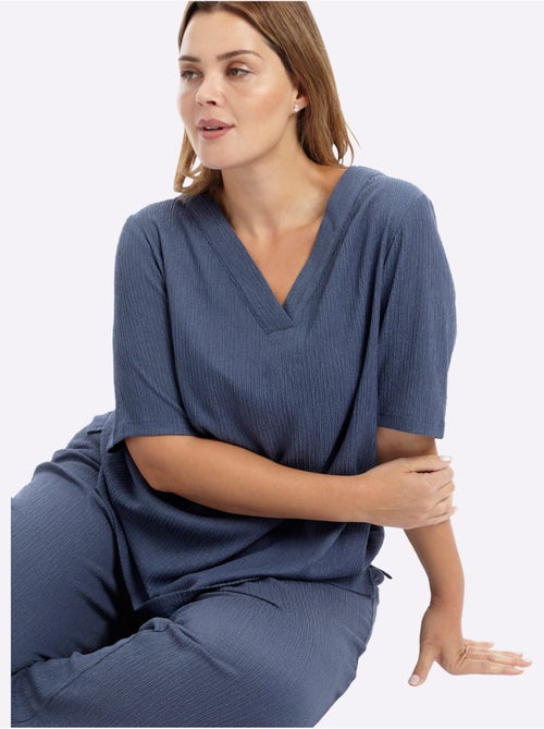 T-shirt Col V Facile d'Entretien - Taille Standard - Sheego - Kiabi