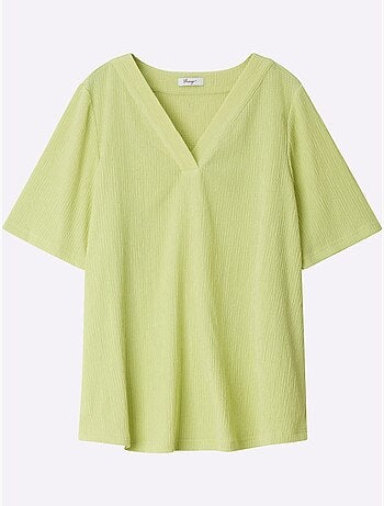 T-shirt Col V Facile d'Entretien - Taille Standard - Sheego
