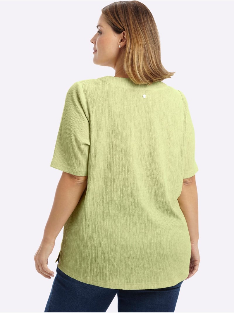 T-shirt Col V Facile d'Entretien - Taille Standard - Sheego Vert pistache - Kiabi