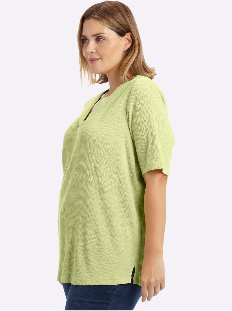 T-shirt Col V Facile d'Entretien - Taille Standard - Sheego Vert pistache - Kiabi