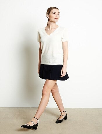 T-shirt col V femme 100% cachemire - LILLY 14