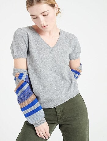 T-shirt col V femme 100% cachemire - LILLY 14